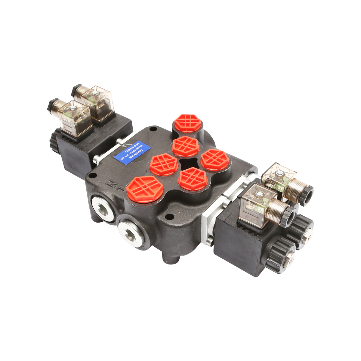 Distribuitor hidraulic P80 electromagnetic cu 2 cai, 12V Breckner Germany - imagine 2
