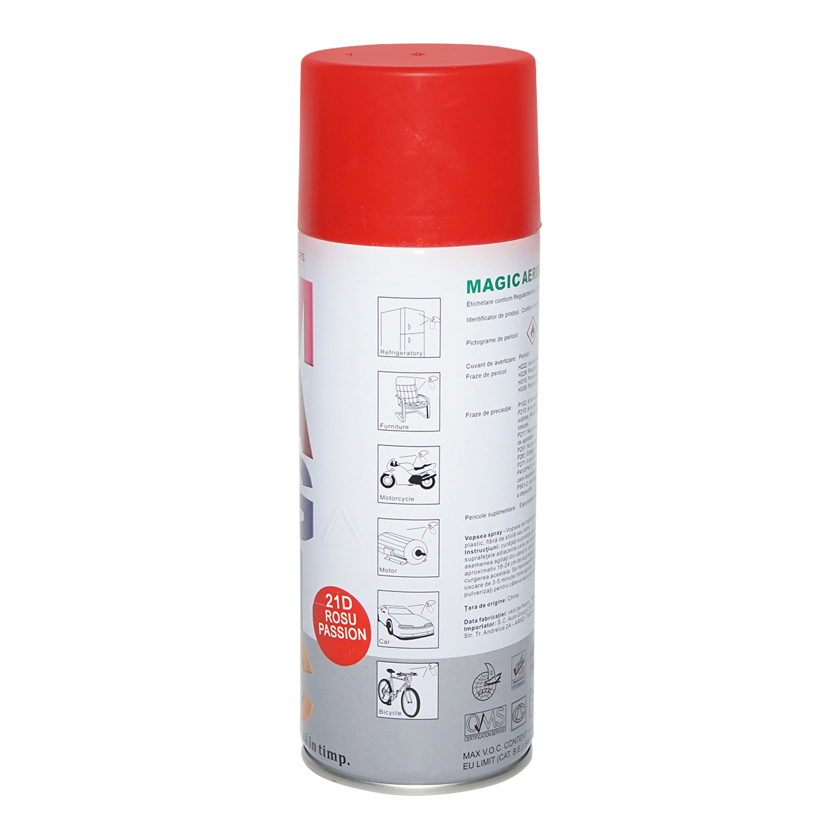 Spray vopsea Magic rosu passion 21D 450 ml  - imagine 2