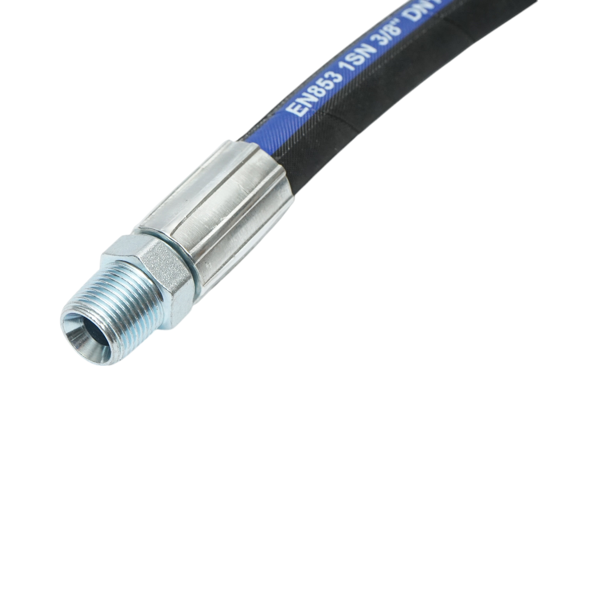 Furtun presiune sertizat pentru tiranti hidraulici 70cm cu armaturi  1/2 + 3/8 si supapa mos - imagine 4