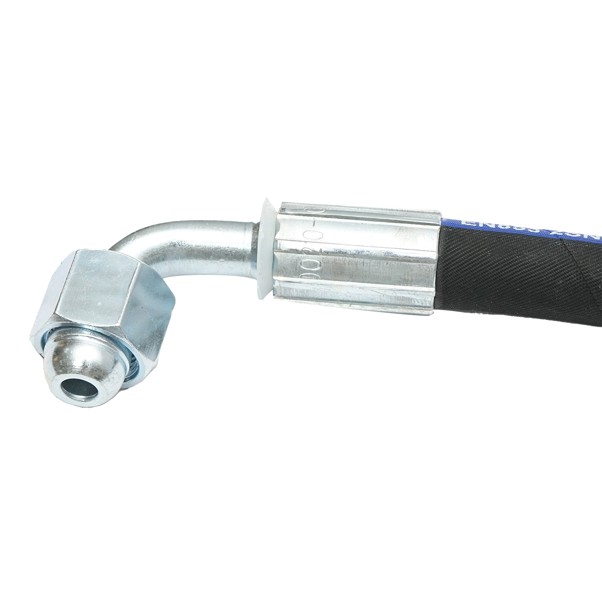 Furtun presiune 800mm hidraulic 2SN DN10 sertizat cu armaturi 90 grade M20x1,5 si armatura dreapta M20x1,5 - imagine 2