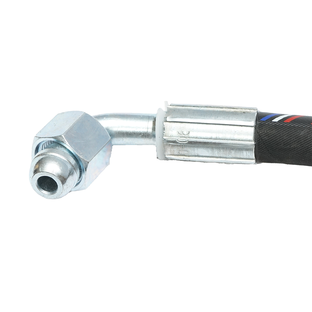 Furtun presiune 2SN DN10 sertizat cu armaturi M20x1,5 90 grade, M20x1,5 drept L=2700mm - imagine 2