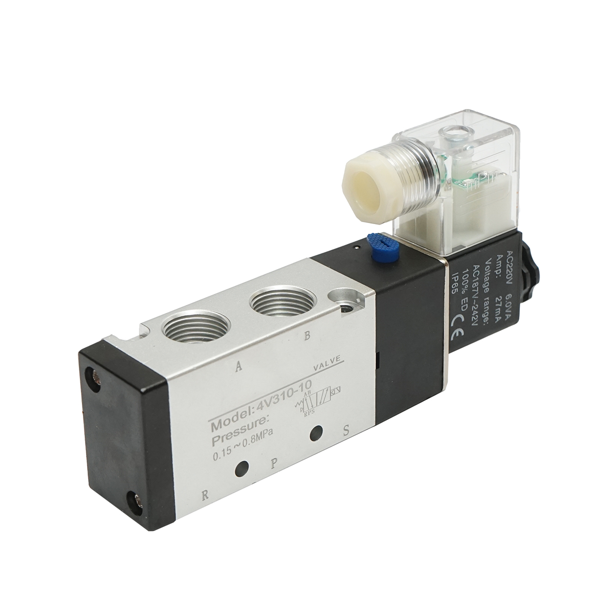 Electrovalva pneumatica 5 cai, 2 pozitii G 3/8, AC 220V IP65 Tractor Forestier