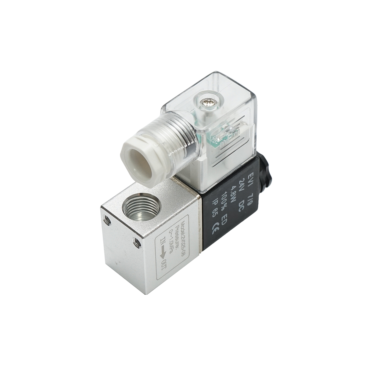 Electrovalva pneumatica 4.8W DC24V, 1 circuit 1/4 IP65 - imagine 2