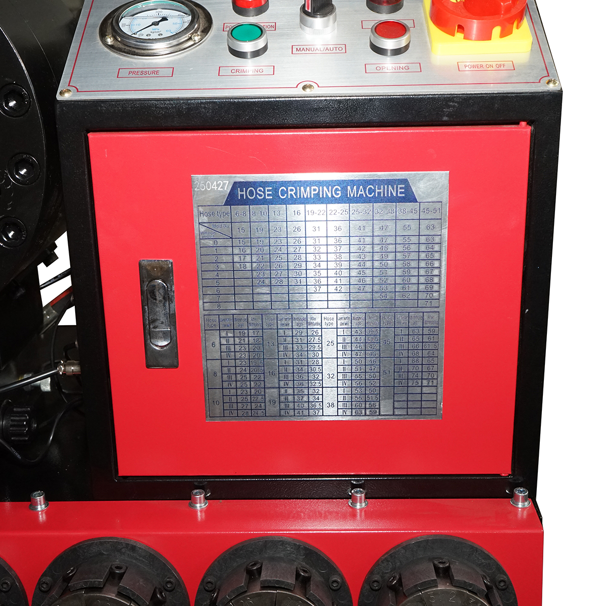 Masina de sertizat furtunuri hidraulice fi 6-51mm 3kW, 220V cu schimbare rapida Breckner Germany - imagine 6