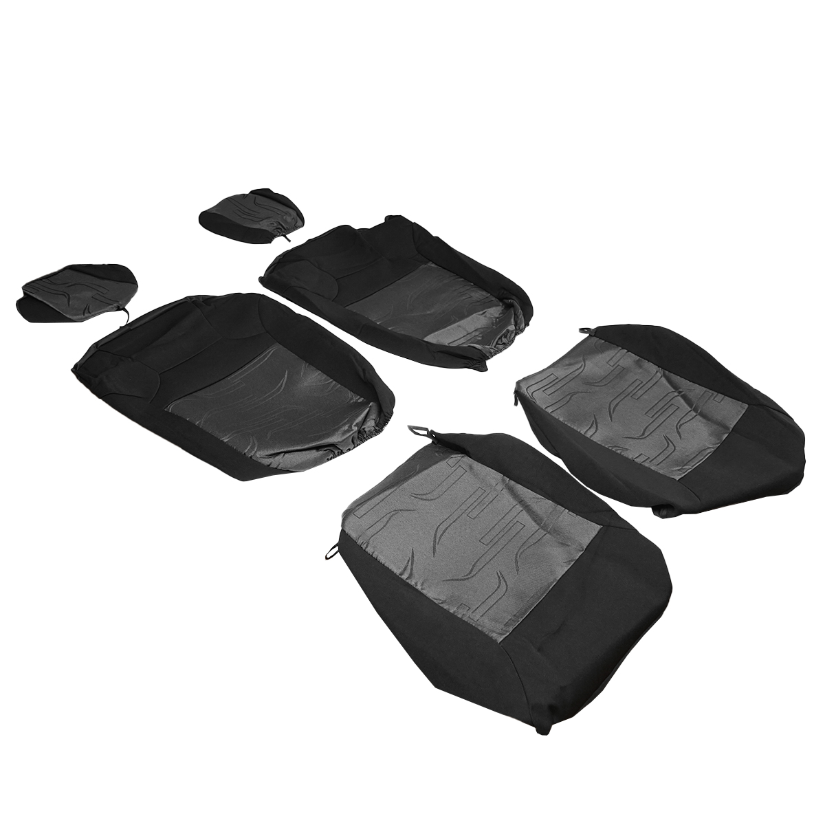 Set huse scaune universale gri negru - imagine 3