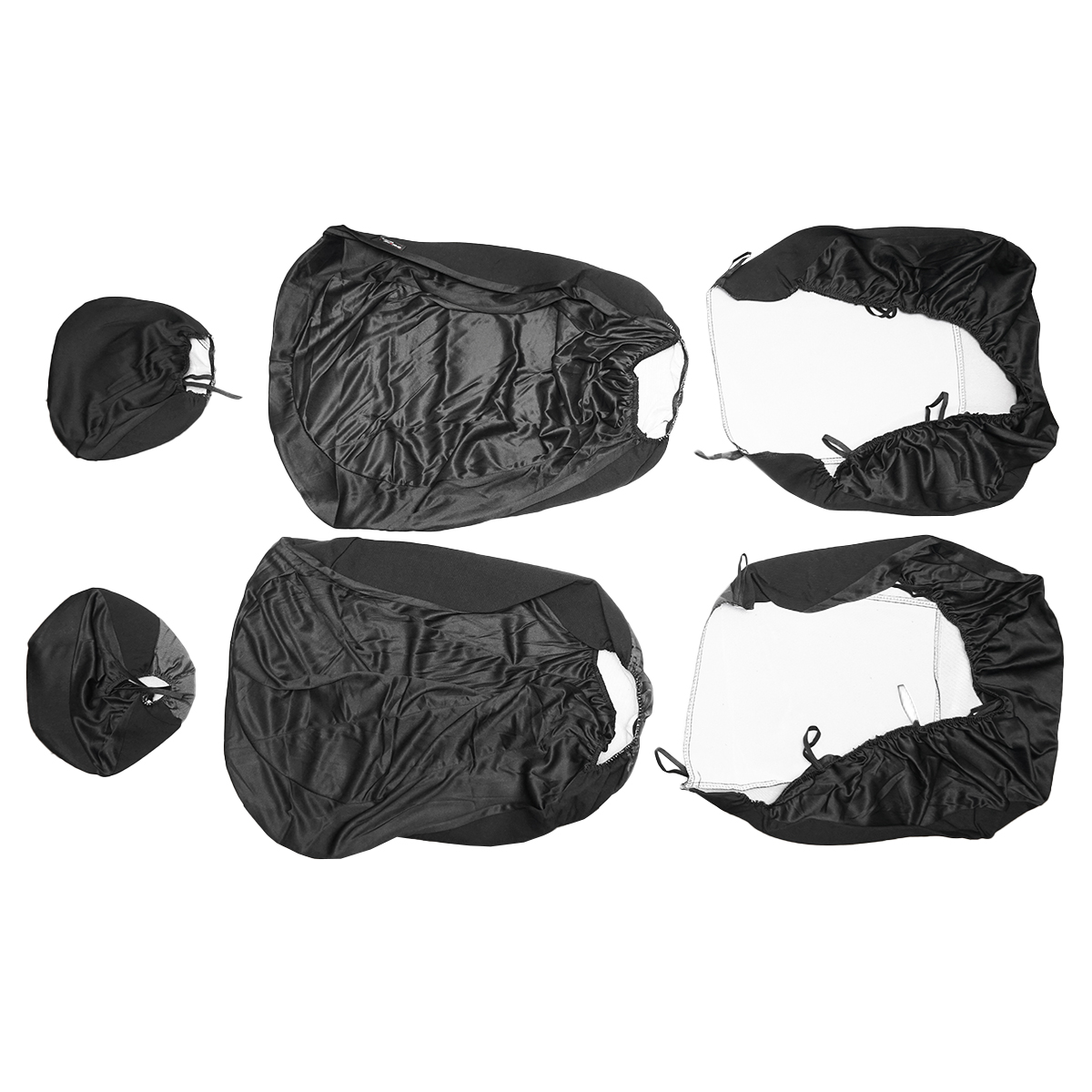 Set huse scaune universale gri negru - imagine 4
