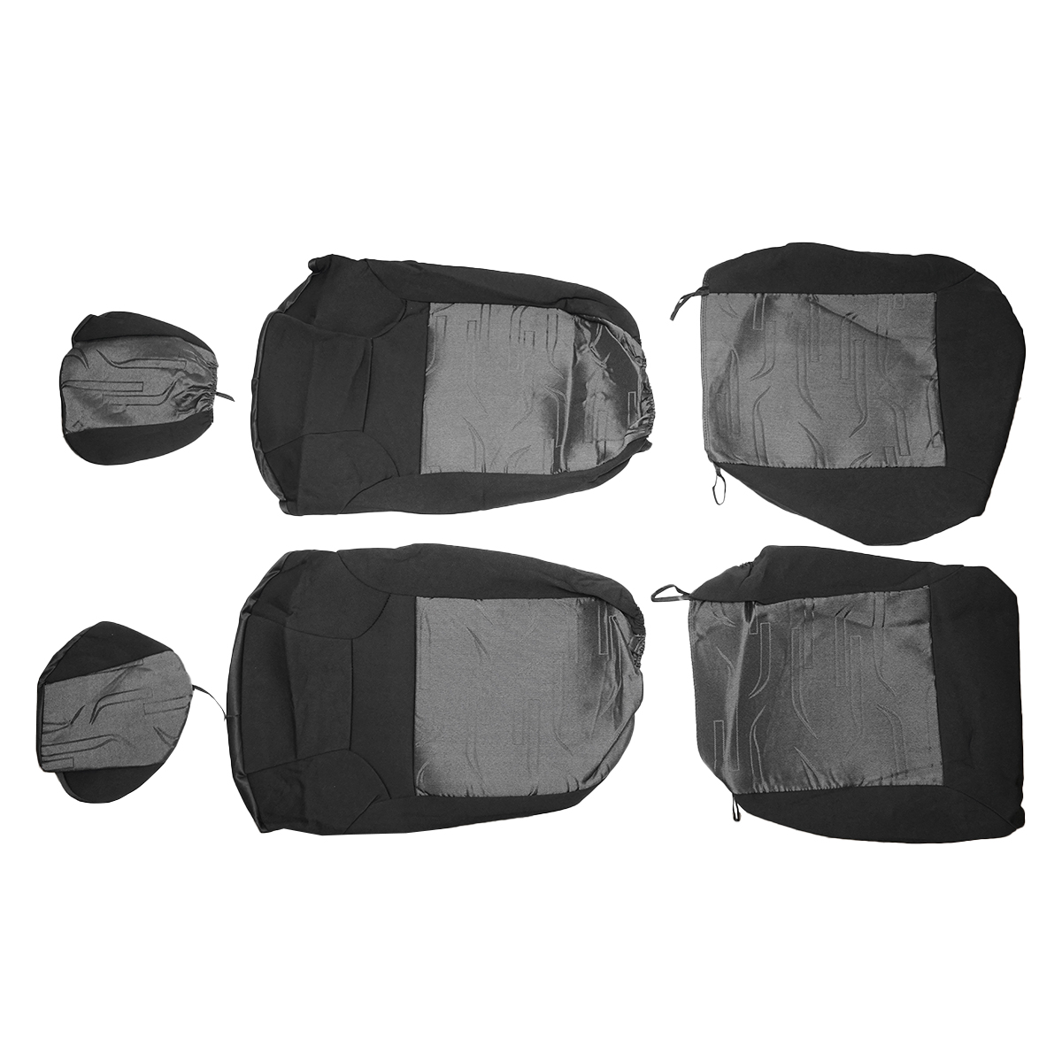 Set huse scaune universale gri negru - imagine 2