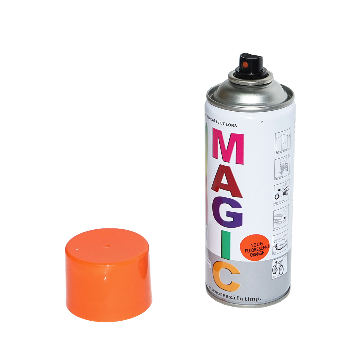 Spray vopsea Magic portocaliu fluorescent 1006 450 ml - imagine 2