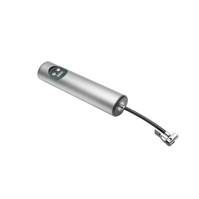 Compresor aer portabil gri inchis 12,4V baterie 6000Am reincarcabila 250x56x47mm cu accesorii - imagine 4