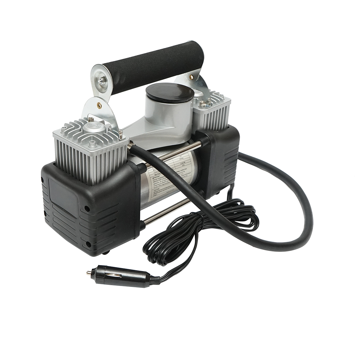 Compresor aer umflat roti 12V, 150PSI, 85l/min, 2 cilindrii, cablu 3m pentru priza bricheta auto - imagine 4