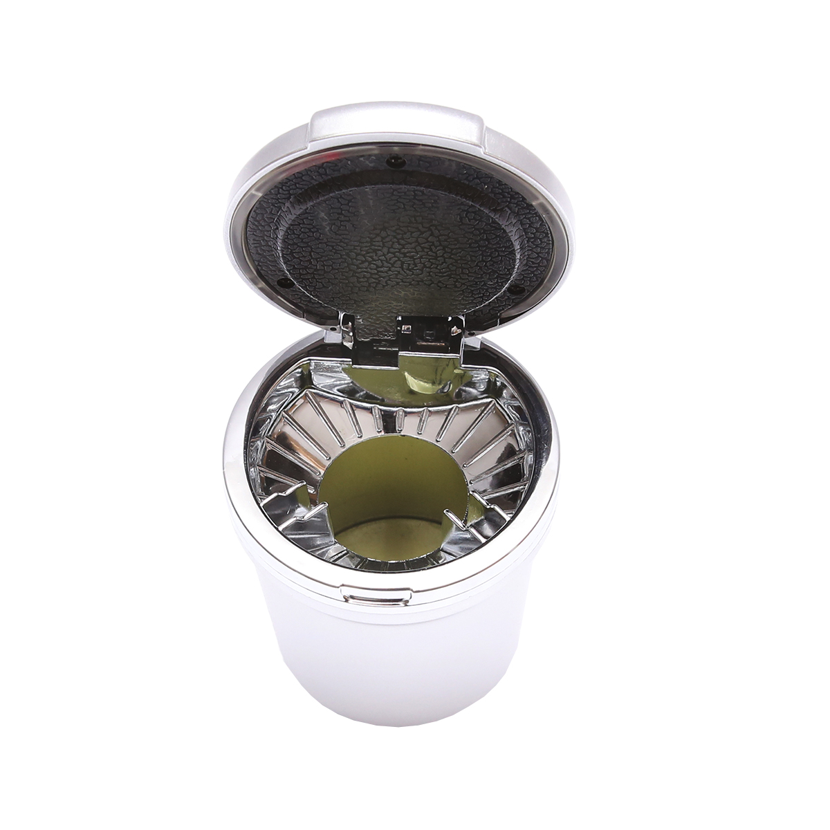 Scrumiera auto universala argintie cu lumina multicolor LED - imagine 2