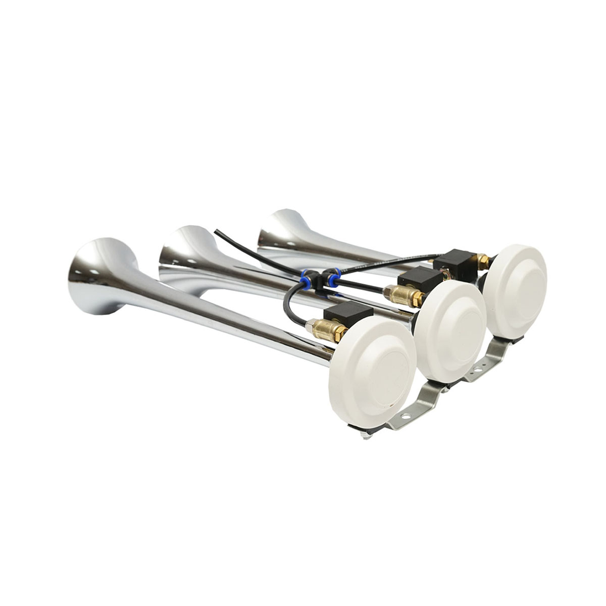 Claxon 3 trompete cu electrovalve 12/24V pentru compresor aer Breckner Germany - imagine 2