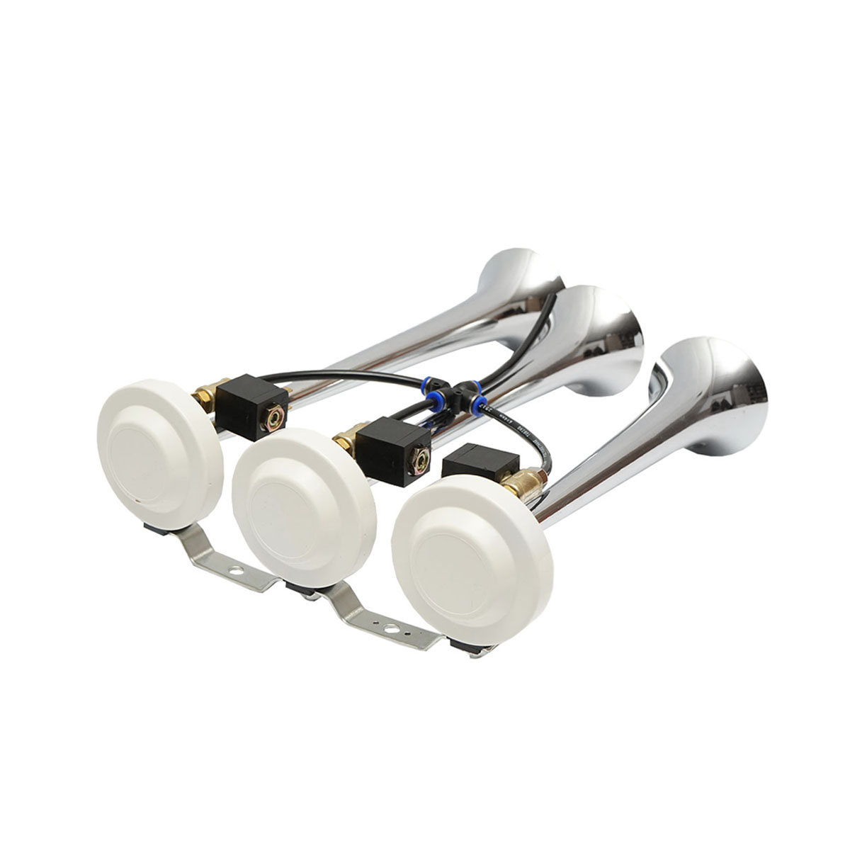 Claxon 3 trompete cu electrovalve 12/24V pentru compresor aer Breckner Germany - imagine 3