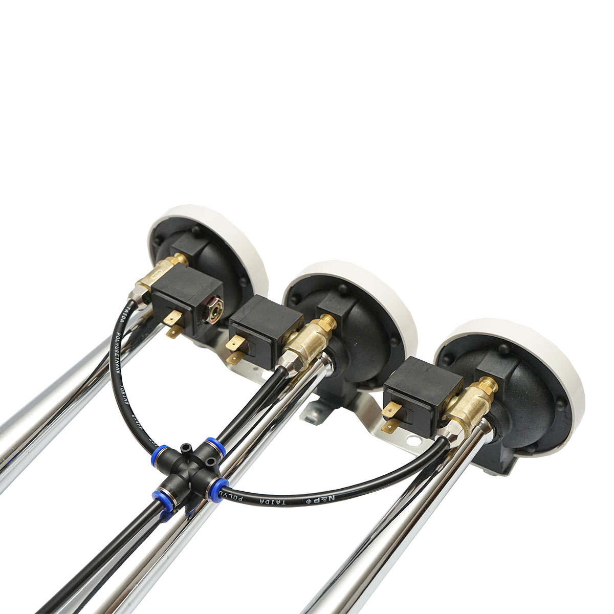 Claxon 3 trompete cu electrovalve 12/24V pentru compresor aer Breckner Germany - imagine 5