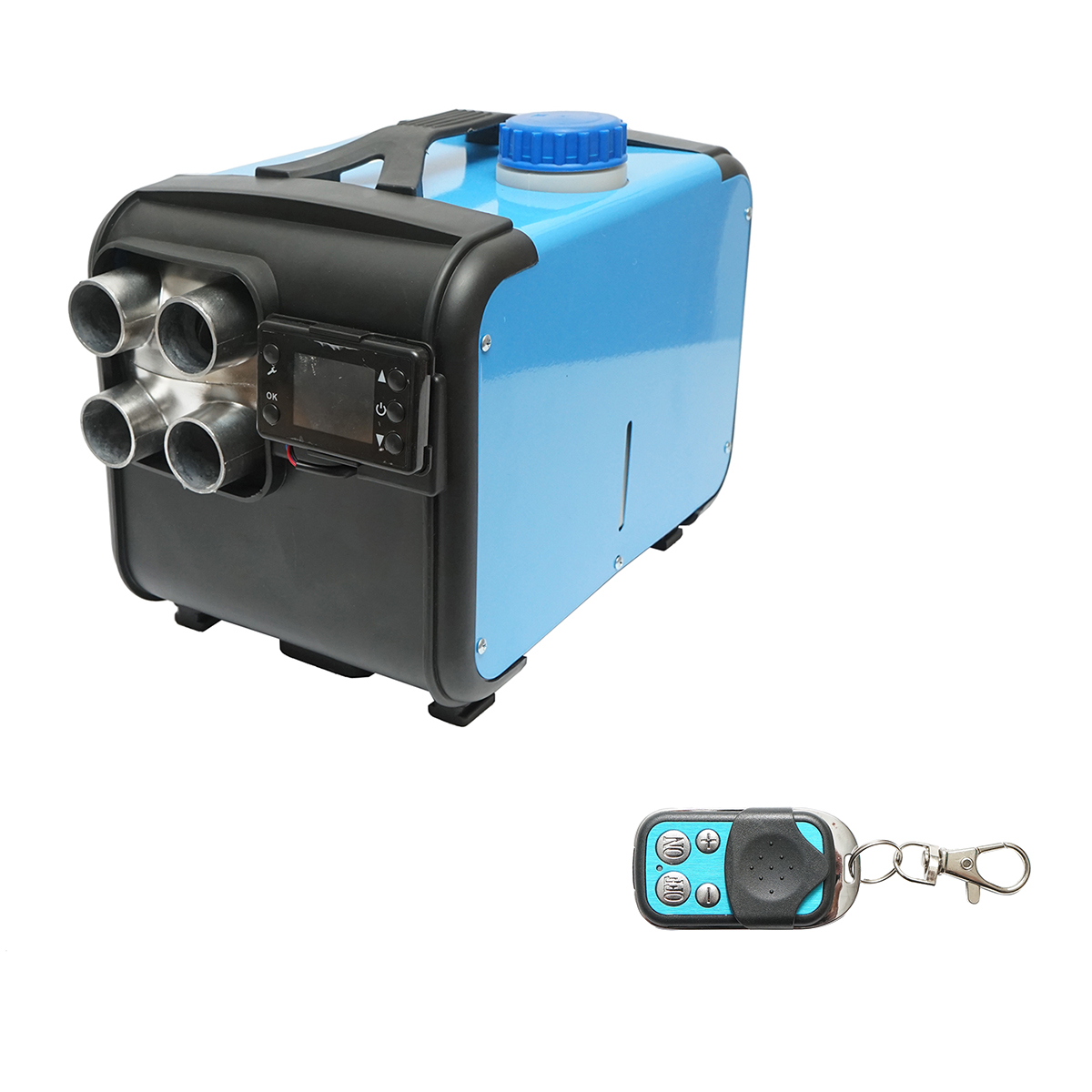 Sirocou, incalzitor stationar portabil 12-24/220V, 5KW, display LCD, cu telecomanda si bujie Kyocera Breckner Germany