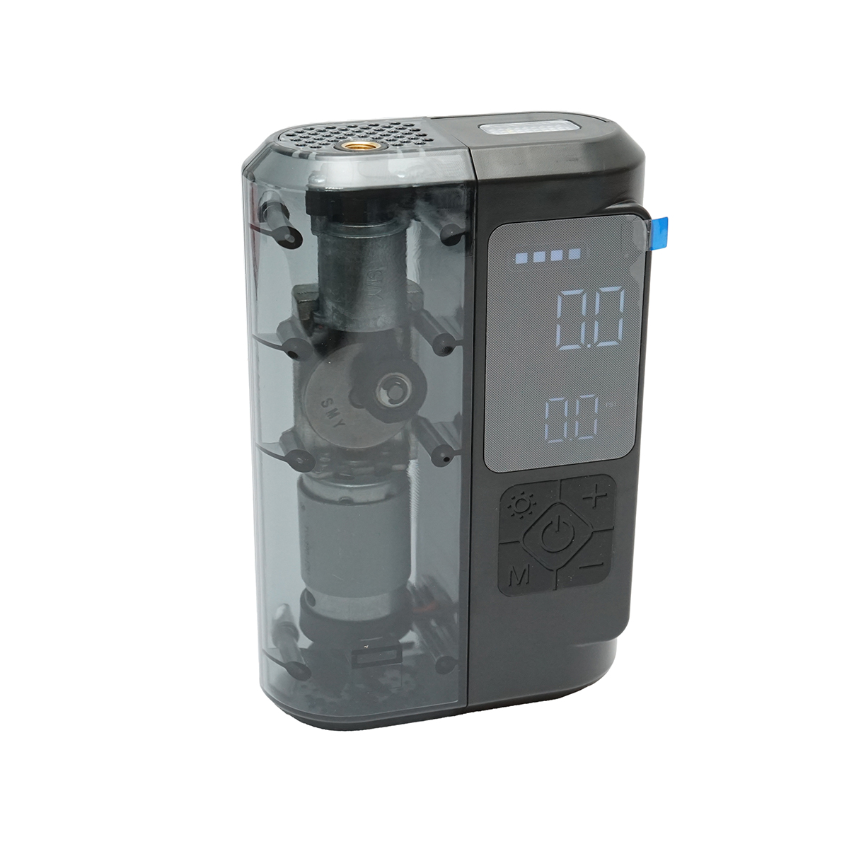 Compresor aer smart portabil digital LED 12V/100W, USB-C 5V/2A, baterie 3x2000mAh, laterna LED, port USB/USB-C, baterie externa, accesorii incluse - imagine 2