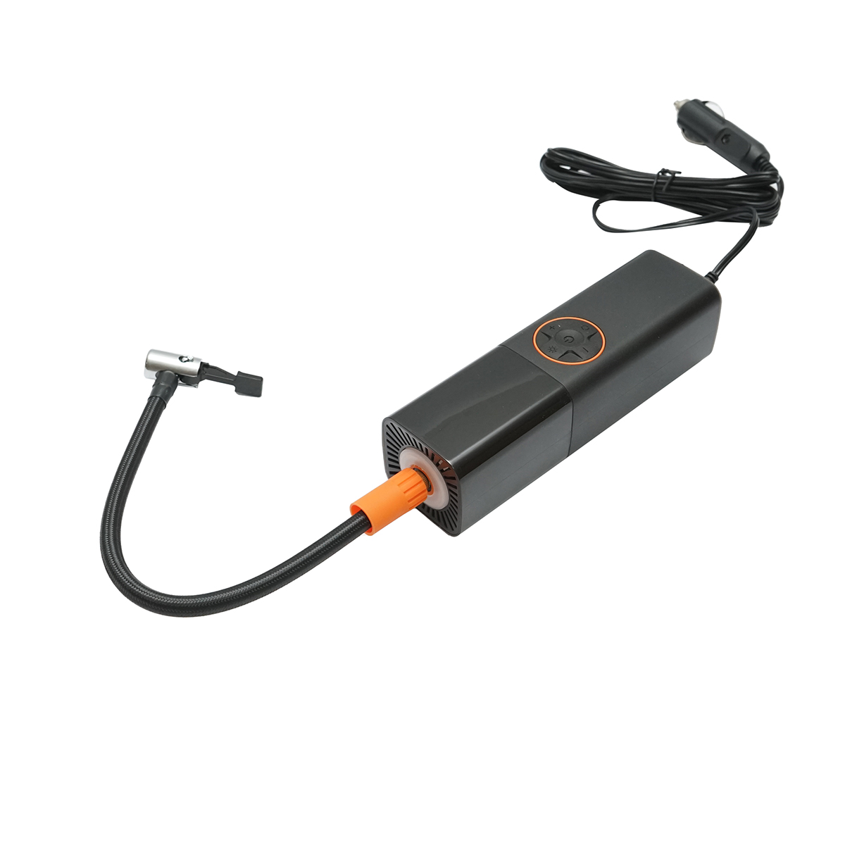 Compresor aer smart portabil digital LED 12V/70W, lanterna LED, functie setare oprire automata, accesorii incluse  - imagine 5