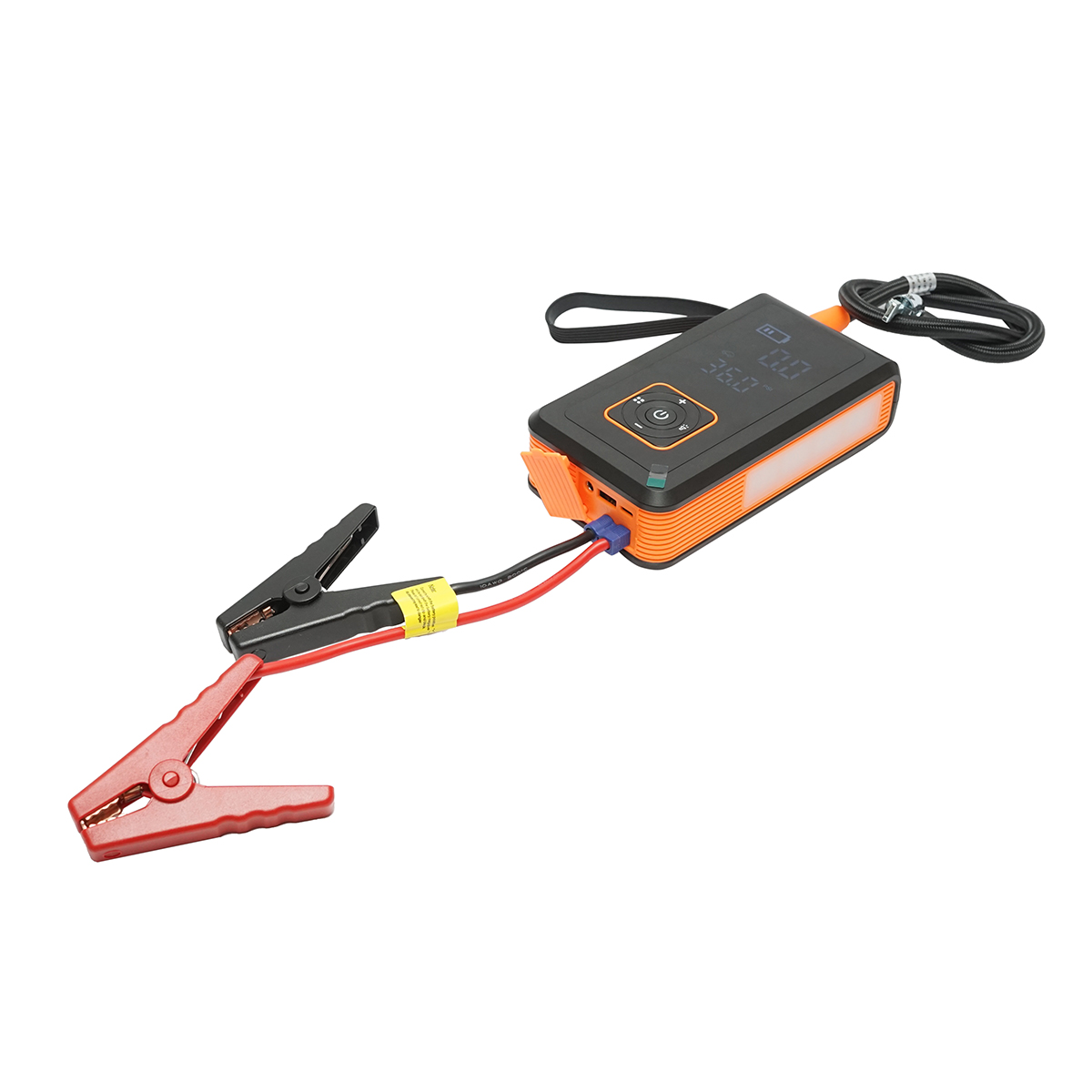Robot pornire si compresor aer smart 80W 150 PSI, afisaj digital LED, baterie litiu 8000 mAh, baterie externa, lanterna LED, port USB/USB-C, accesorii incluse - imagine 3