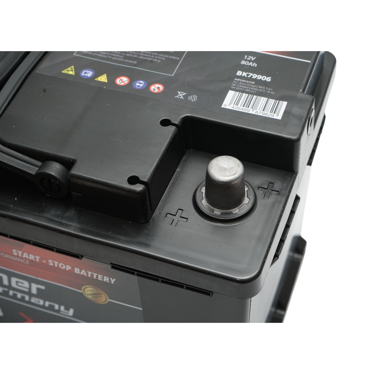 Baterie auto AGM start-stop 12V, 80Ah, 950A la pornire 315x175x195mm Breckner Germany - imagine 6