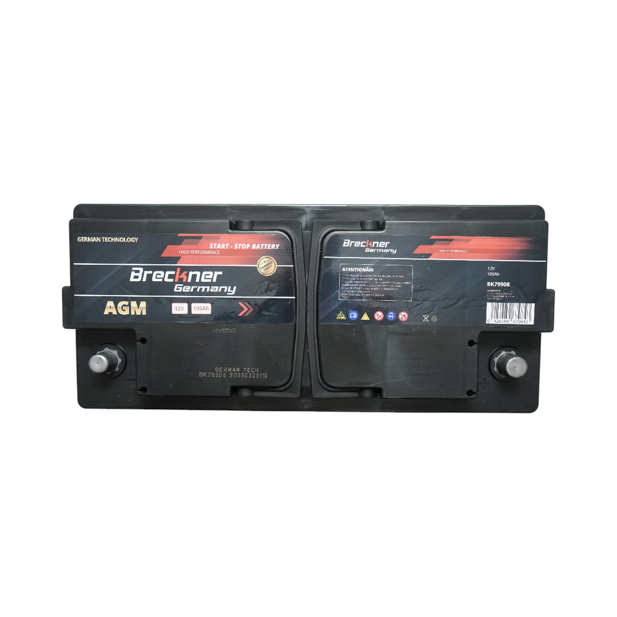 Baterie auto AGM start-stop 12V, 105Ah, 1100A la pornire 392x175x195mm Breckner Germany - imagine 3