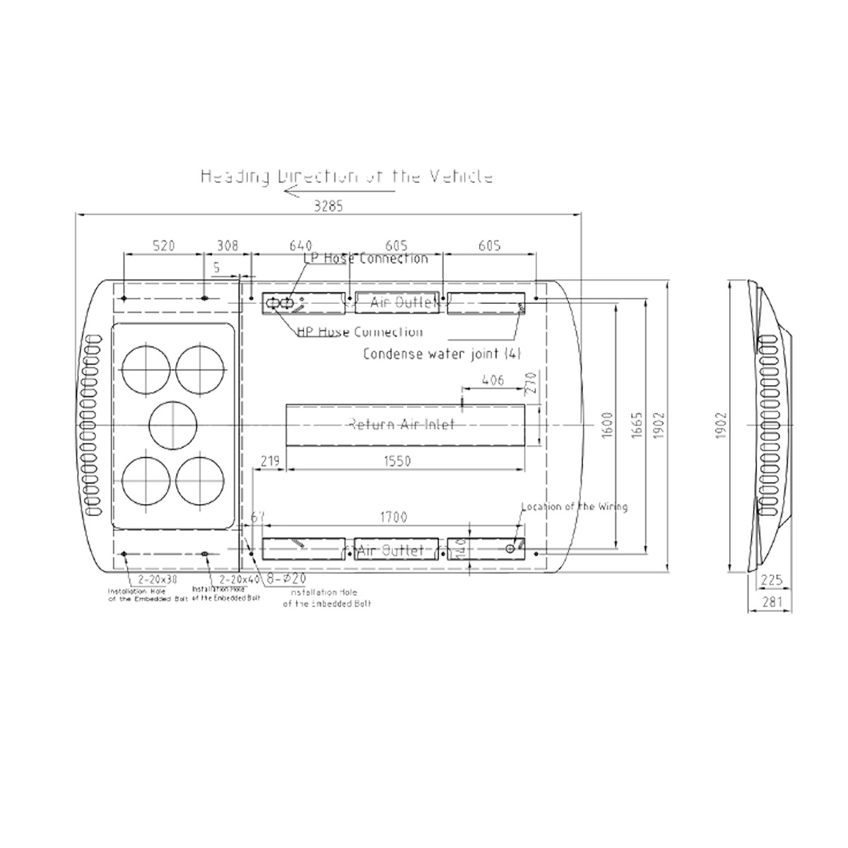 Clima stationara AC universala 40KW, 24V, 136.486 BTU/h, volum aer 1750 m3/h pentru autobuze 11-13m - imagine 3