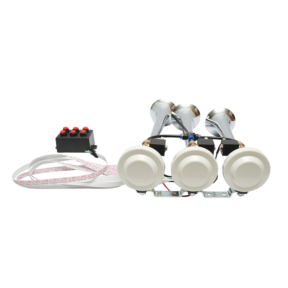 Claxon 3 trompete 24V cu 6 melodii pentru compresor de aer - imagine 2