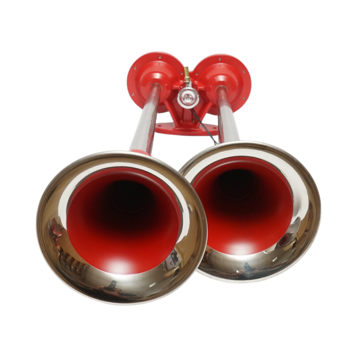 Claxon 2 trompete rosu 12V/24V pentru compresor de aer - imagine 3