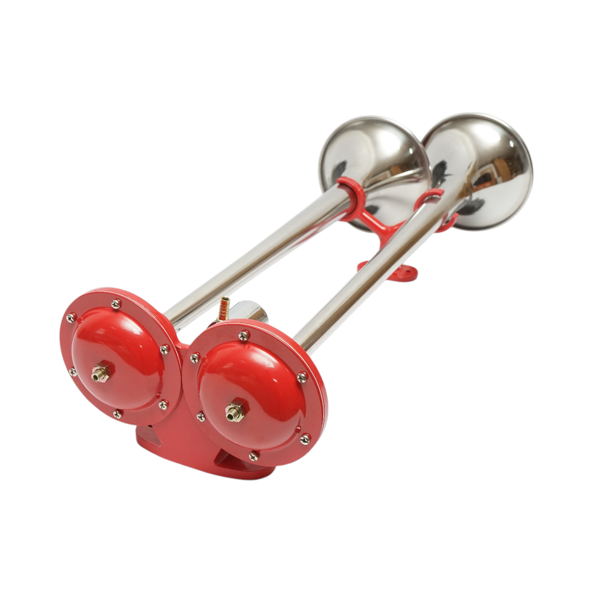 Claxon 2 trompete rosu 12V/24V pentru compresor de aer - imagine 2