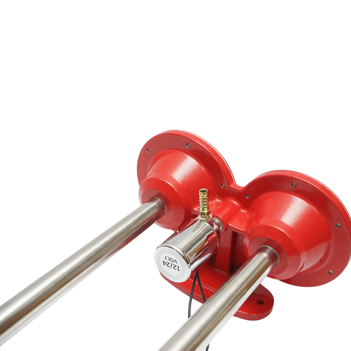 Claxon 2 trompete rosu 12V/24V pentru compresor de aer - imagine 4