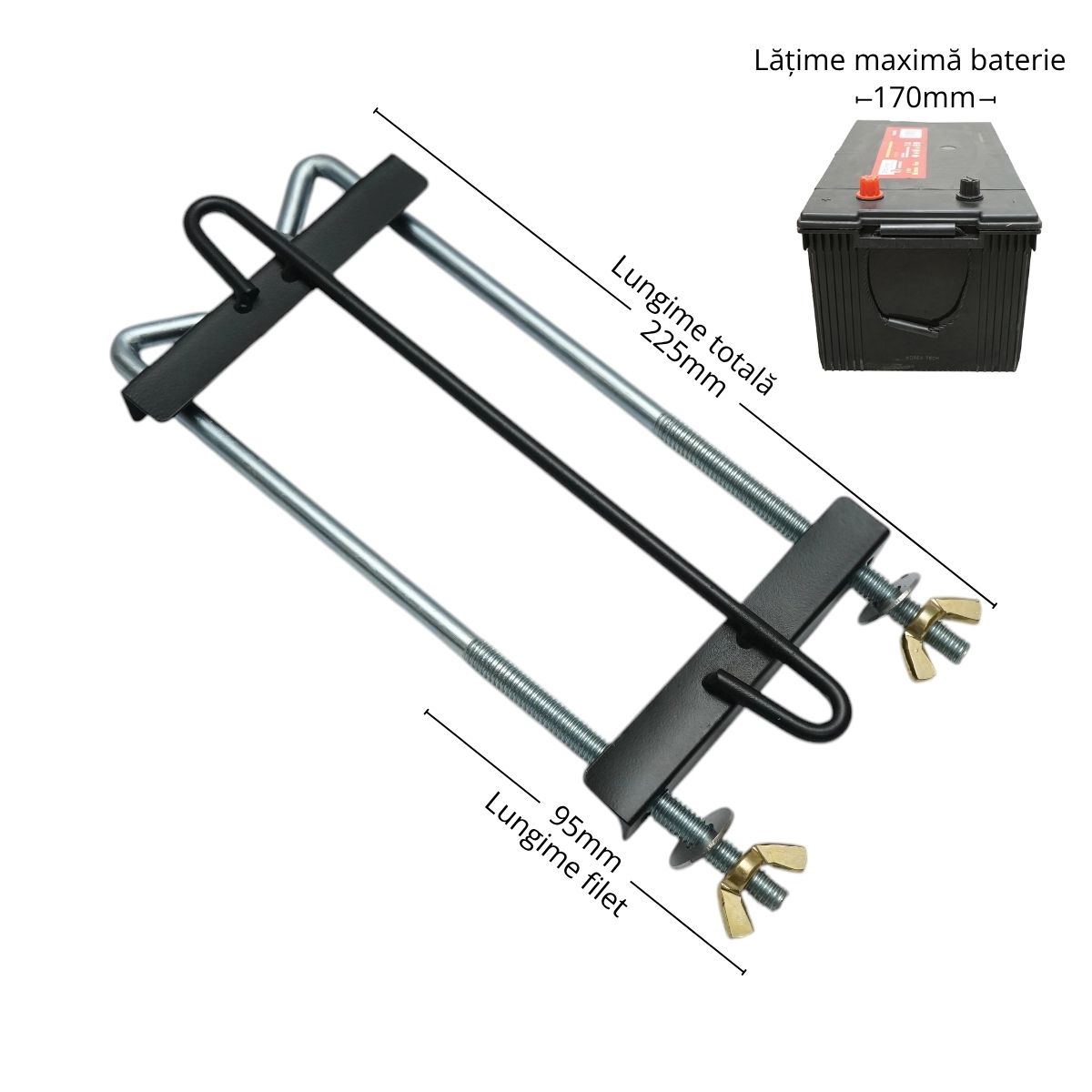 Kit fixare baterie auto universal 225mm