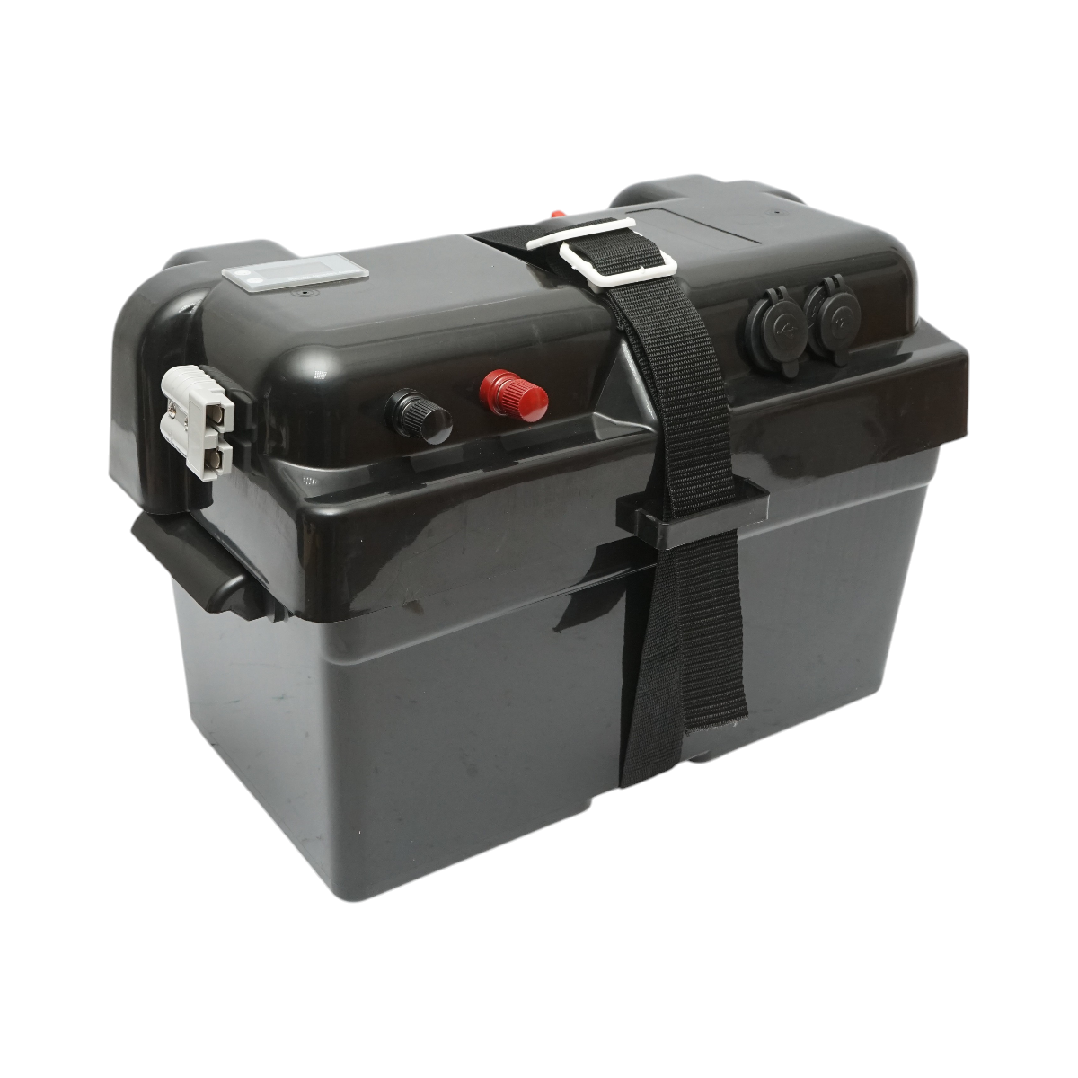 Cutie baterie auto 12V cu voltmetru DC 6-30V, intrerupator alimentare 100A, priza bricheta, afisaj LCD, 2xUSB 350x180x200mm - imagine 7