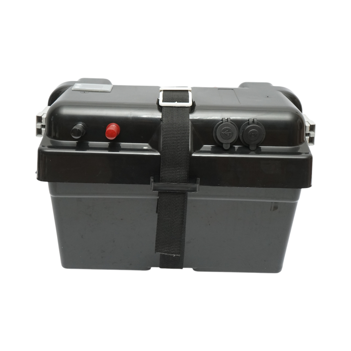 Cutie baterie auto 12V cu voltmetru DC 6-30V, intrerupator alimentare 100A, priza bricheta, afisaj LCD, 2xUSB 350x180x200mm - imagine 3