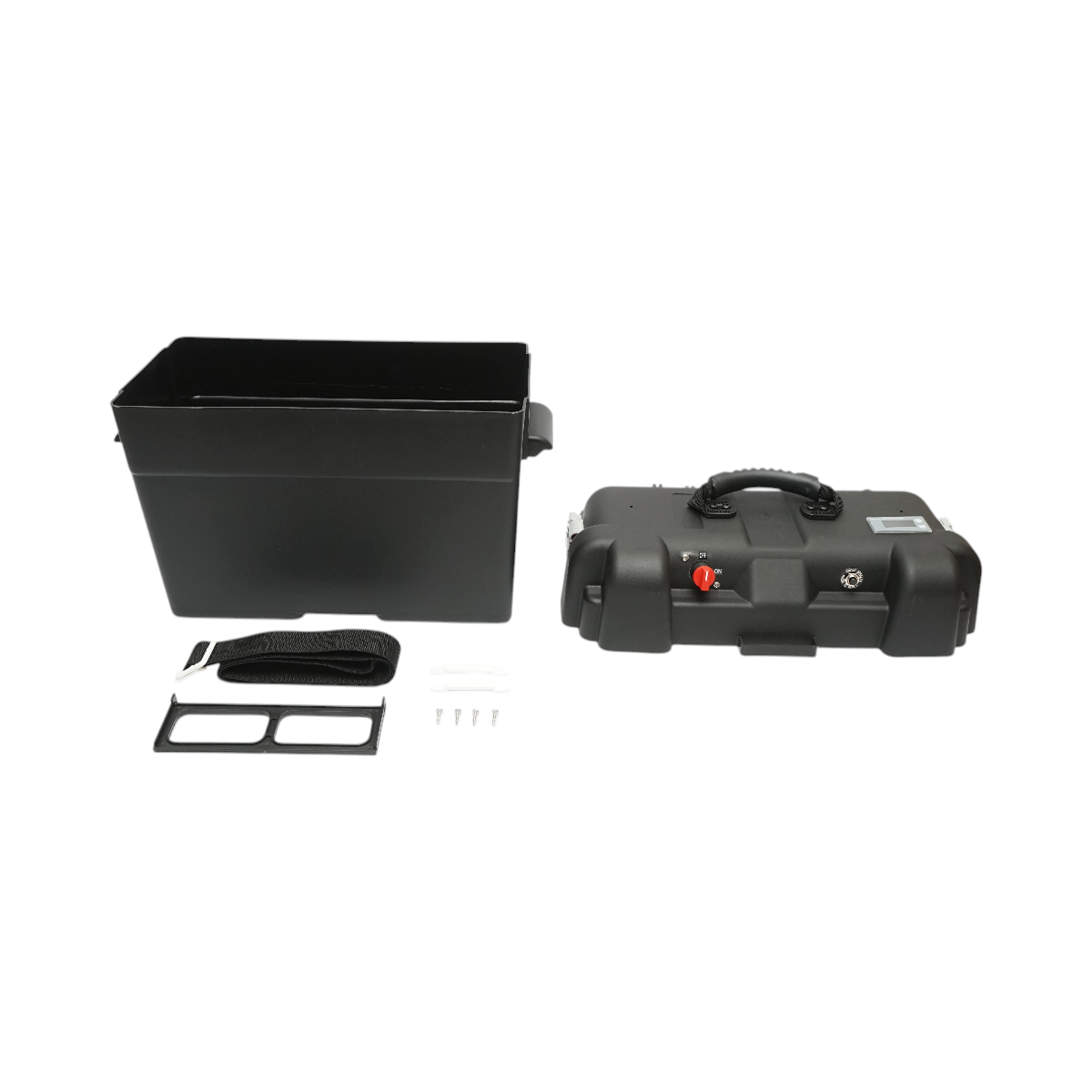 Cutie baterie auto 12V cu voltmetru DC 6-30V, intrerupator alimentare 100A, priza bricheta, afisaj LCD, 2xUSB 360x180x235mm - imagine 3