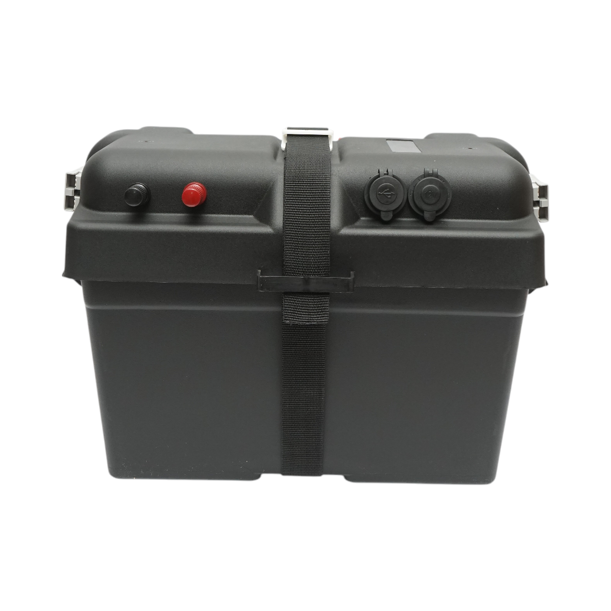 Cutie baterie auto cu voltmetru 12V, intrerupator alimentare 100A, siguranta 30A, priza bricheta, afisaj LCD, 2xUSB 360x180x235mm - imagine 6