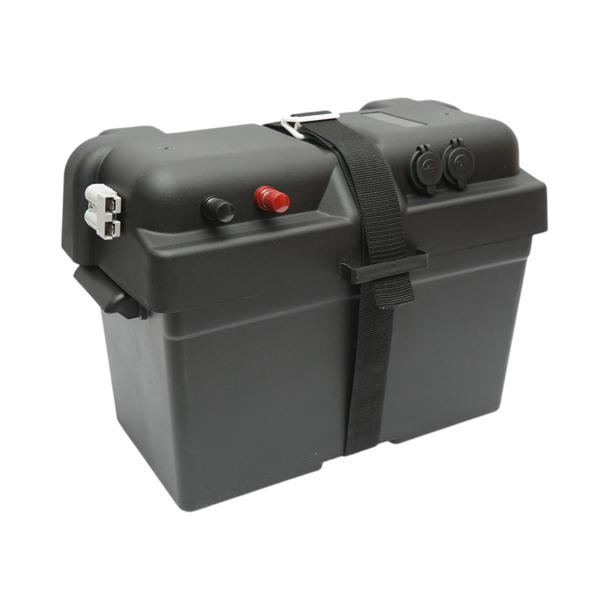 Cutie baterie auto cu voltmetru 12V, intrerupator alimentare 100A, siguranta 30A, priza bricheta, afisaj LCD, 2xUSB 360x180x235mm - imagine 5