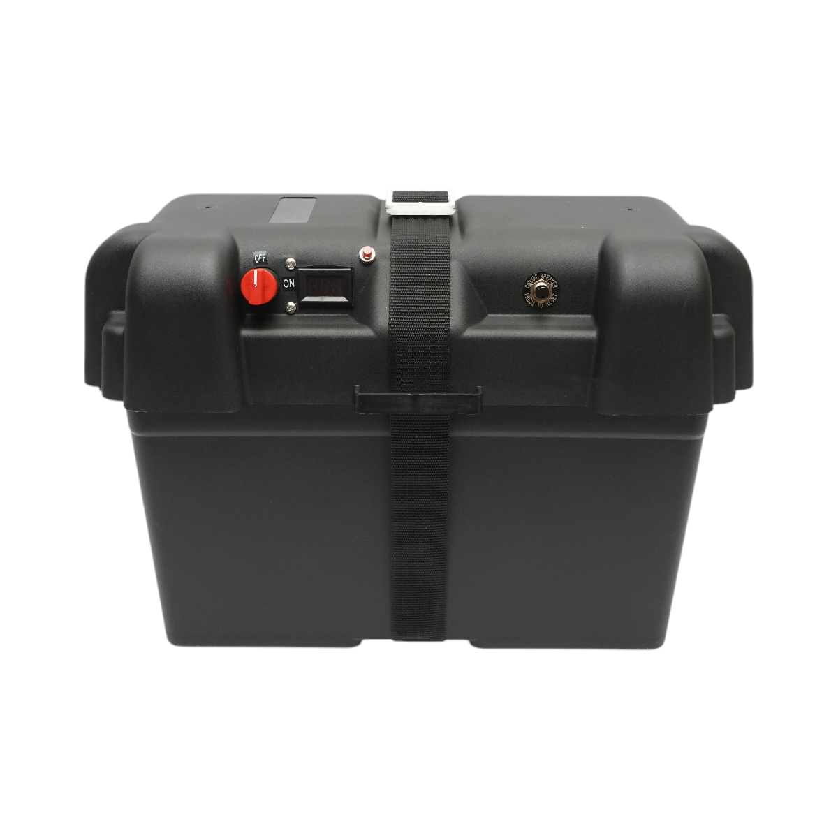 Cutie baterie auto cu voltmetru 12V, intrerupator alimentare 100A, siguranta 30A, priza bricheta, afisaj LCD, 2xUSB 360x180x235mm - imagine 2