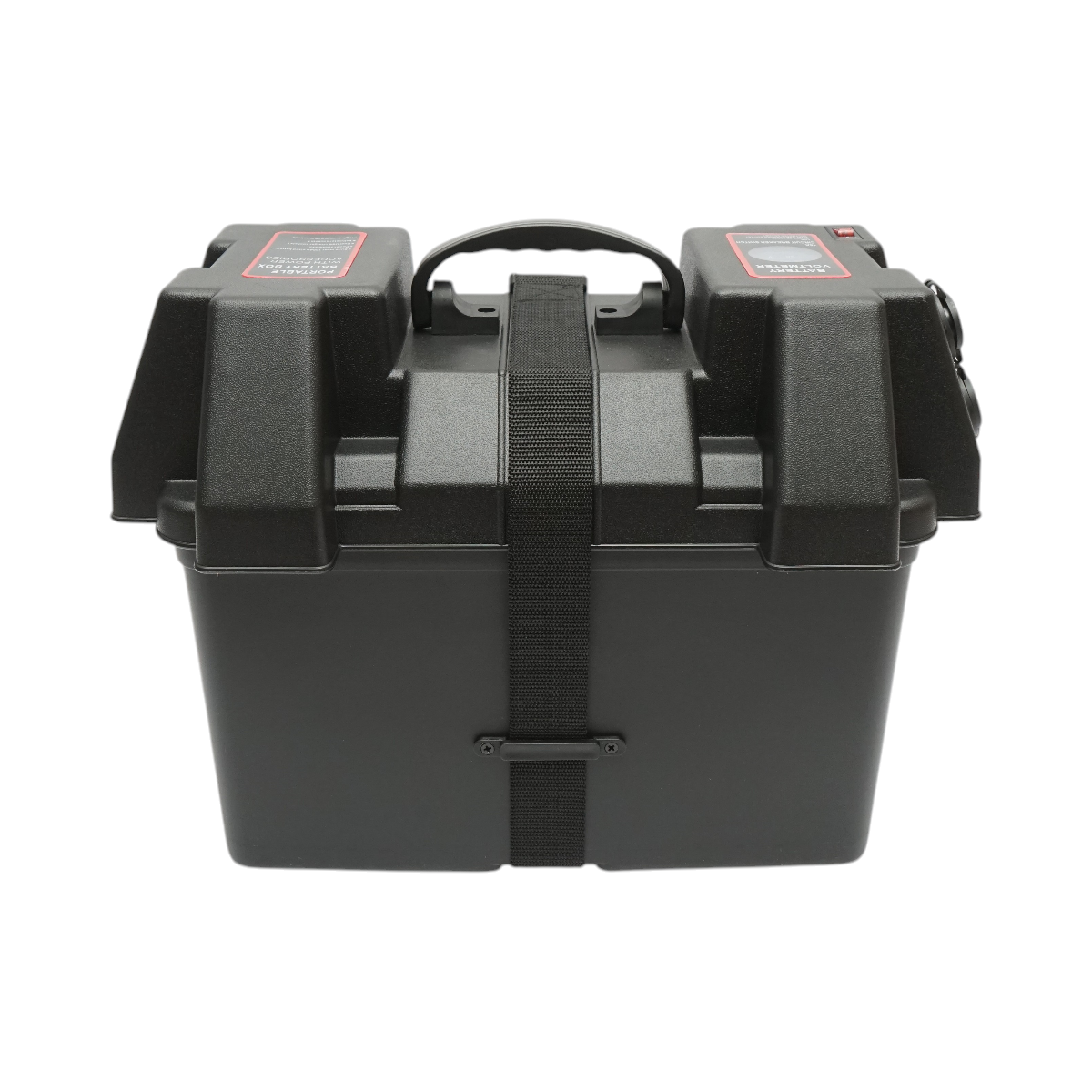 Cutie baterie auto 12V cu voltmetru DC 6-36V, intrerupator cirucit 16A, 2 prize bricheta, afisaj LCD, 2xUSB 340x195x200mm - imagine 6