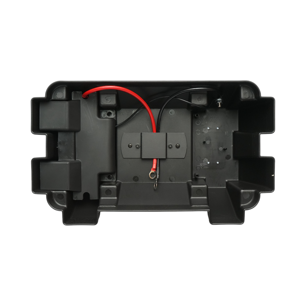 Cutie baterie auto 12V cu voltmetru DC 6-36V, intrerupator cirucit 16A, 2 prize bricheta, afisaj LCD, 2xUSB 340x195x200mm - imagine 12