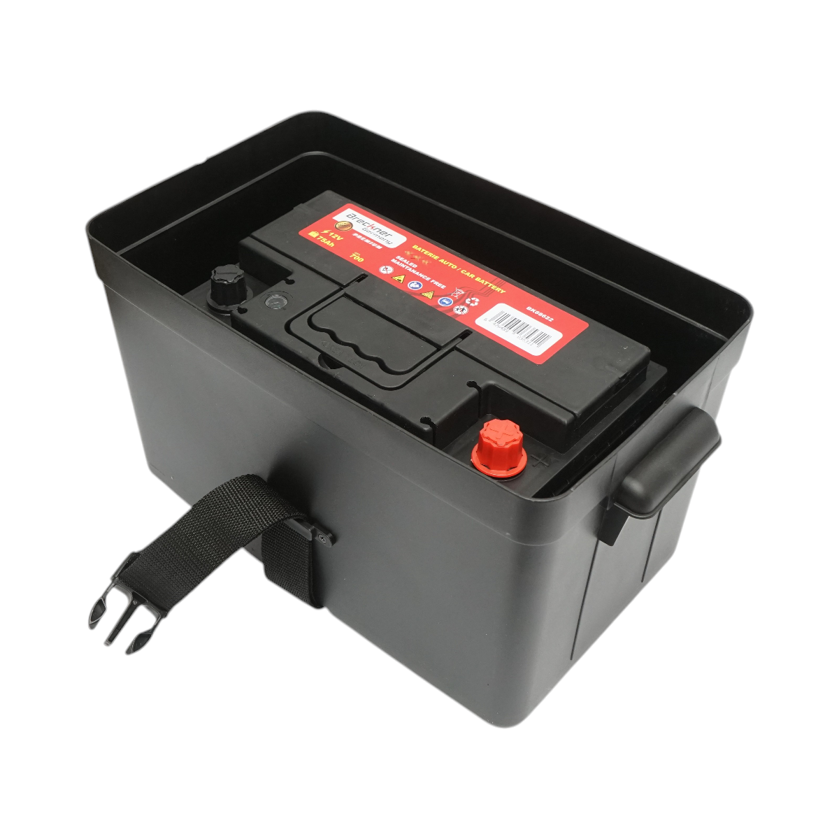 Cutie baterie auto 12V cu voltmetru DC 6-36V, intrerupator cirucit 16A, 2 prize bricheta, afisaj LCD, 2xUSB 340x195x200mm - imagine 4