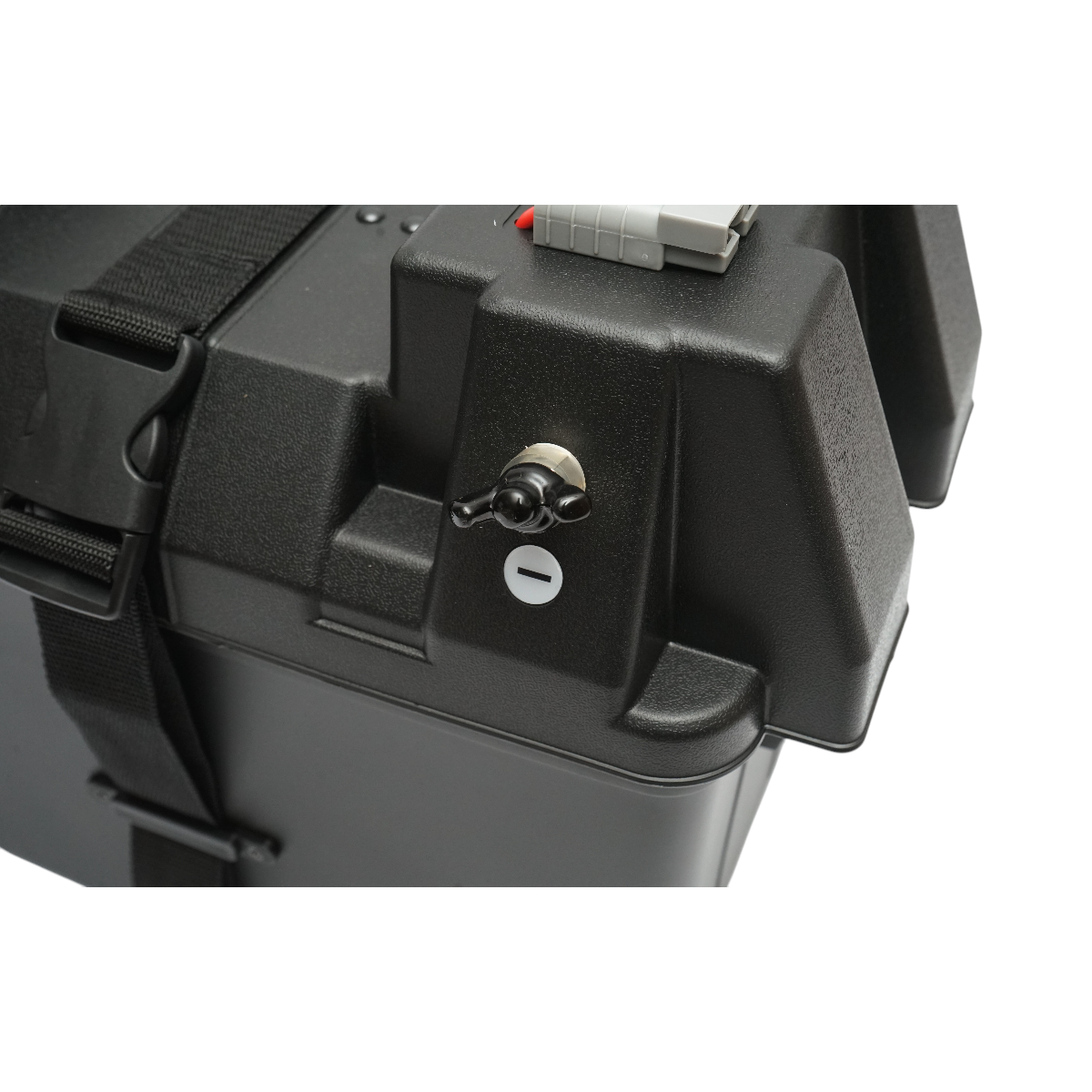 Cutie baterie auto 12V cu voltmetru DC 6-36V, intrerupator cirucit 16A, siguranta 30A, 2 prize bricheta, afisaj LCD, 2xUSB 340x195x200mm - imagine 11