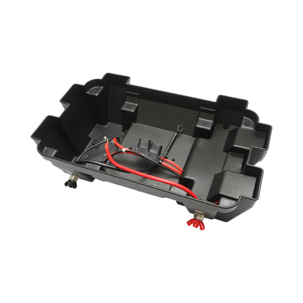 Cutie baterie auto 12V cu voltmetru DC 6-36V, intrerupator cirucit 16A, siguranta 30A, 2 prize bricheta, afisaj LCD, 2xUSB 340x195x200mm - imagine 12
