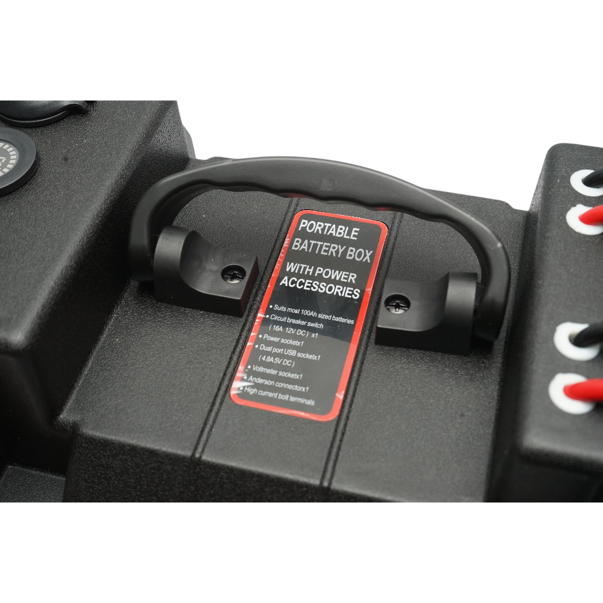 Cutie baterie auto 12V cu voltmetru DC 6-36V, intrerupator cirucit 16A, priza bricheta, afisaj LCD, 2xUSB 340x195x200mm - imagine 14