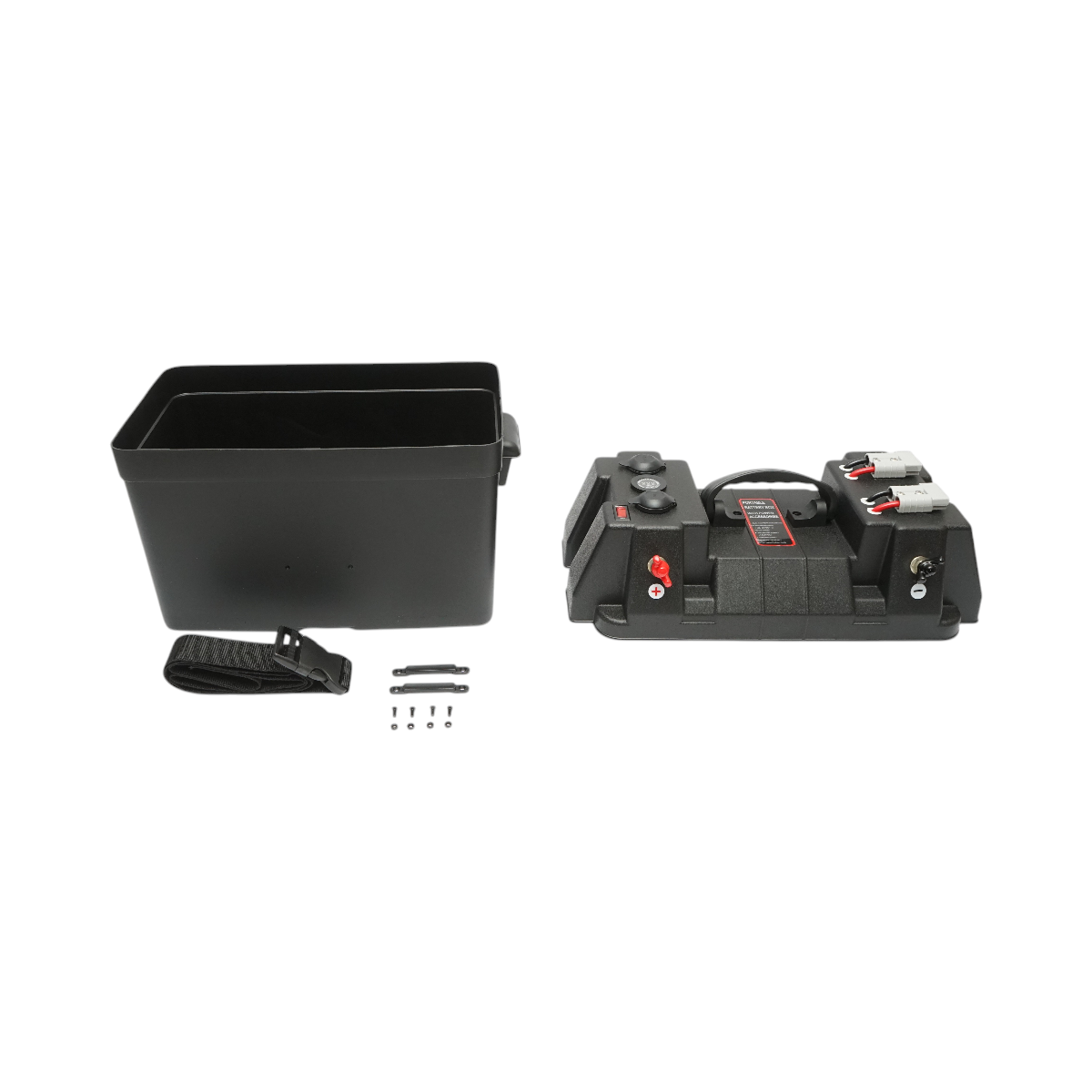 Cutie baterie auto 12V cu voltmetru DC 6-36V, intrerupator cirucit 16A, priza bricheta, afisaj LCD, 2xUSB 340x195x200mm - imagine 3