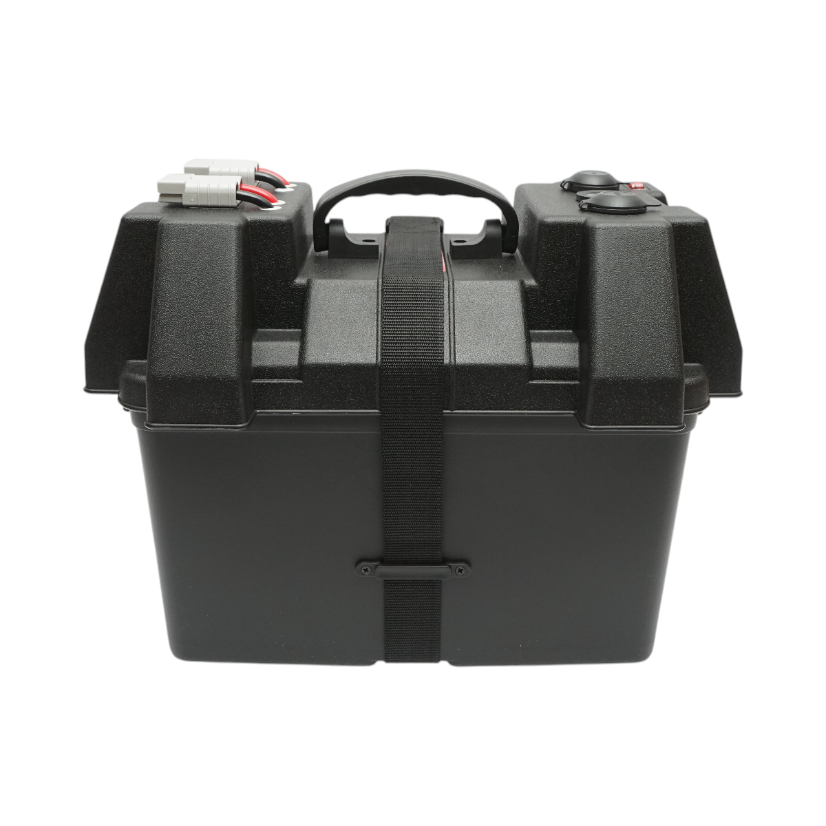 Cutie baterie auto 12V cu voltmetru DC 6-36V, intrerupator cirucit 16A, priza bricheta, afisaj LCD, 2xUSB 340x195x200mm - imagine 6