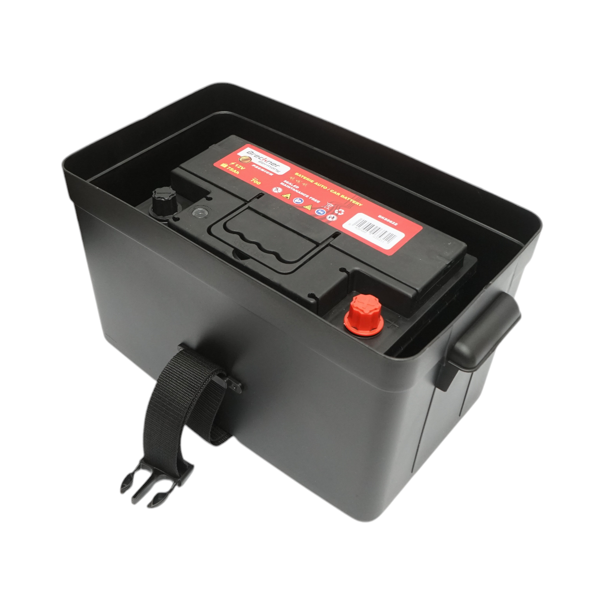 Cutie baterie auto 12V cu voltmetru DC 6-36V, intrerupator cirucit 16A, priza bricheta, afisaj LCD, 2xUSB 340x195x200mm - imagine 4