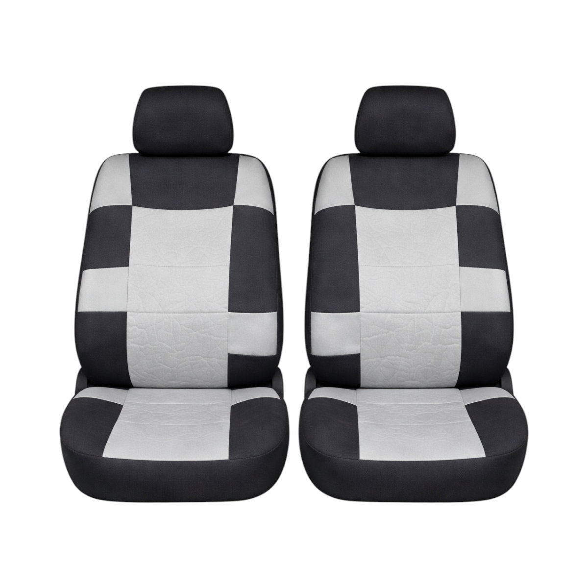 Set huse scaune auto universale Negru-Gri, material textil, fata + spate 9 piese - imagine 2