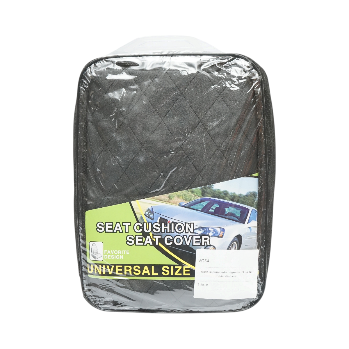 Set huse scaune auto universale Negru-Rosu Diamond, piele ecologica matlasata, fata + spate 9 piese - imagine 6