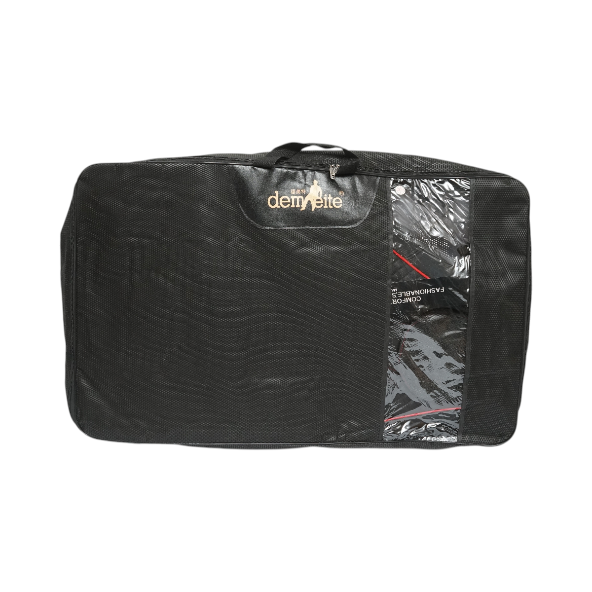 Set huse scaune auto Premium Negru-Rosu universale, design sport ergonomic, piele ecologica cu insertii textile, fata + spate 11 piese - imagine 9