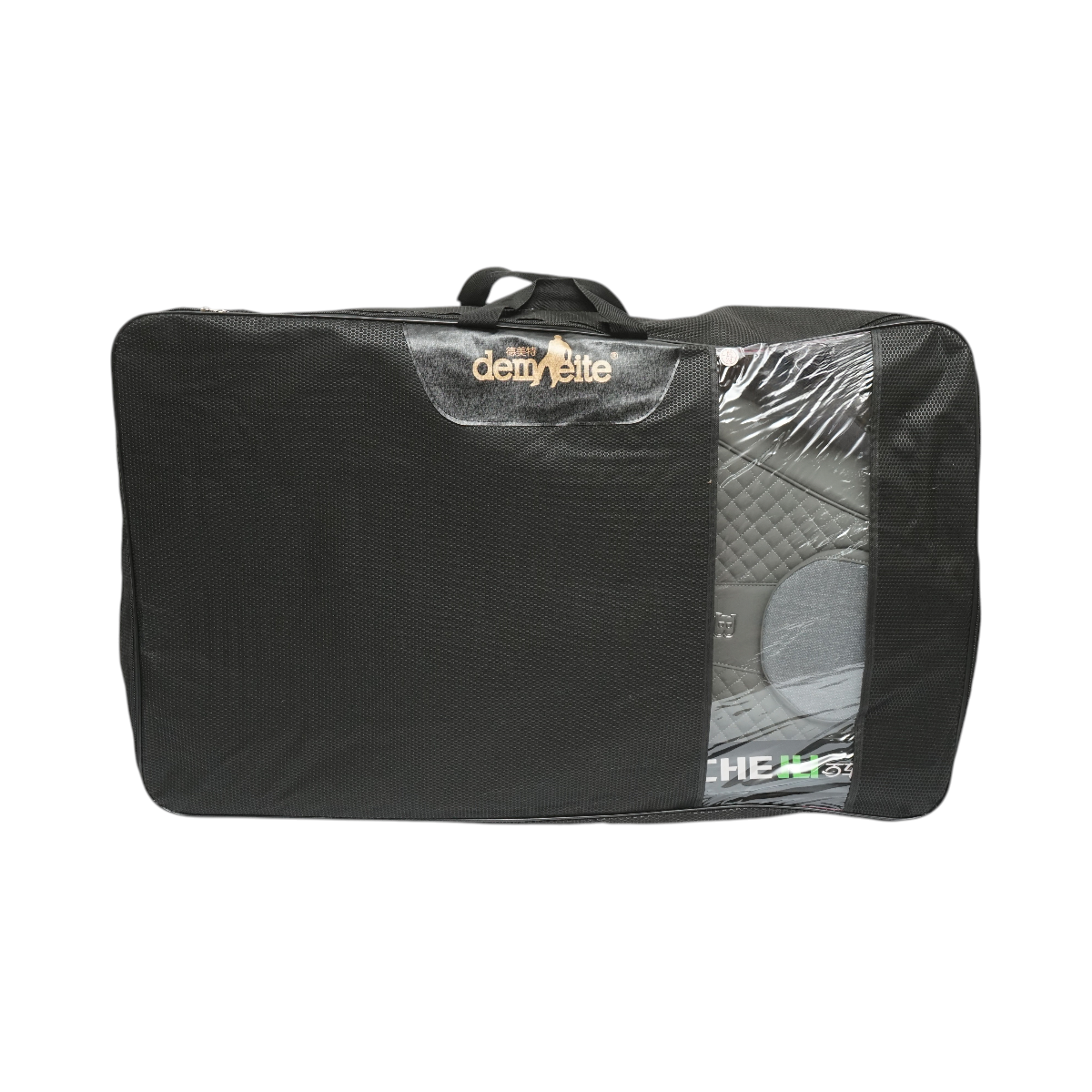 Set huse scaune auto Premium Crem-Gri universale, design sport ergonomic, piele ecologica cu insertii textile, fata + spate 11 piese - imagine 9