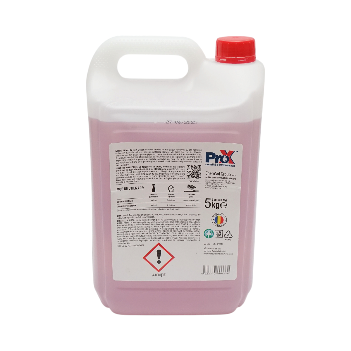 Solutie decontaminare jante si caroserie Magic Wheel & Iron Decon Pro-X 5kg - imagine 3